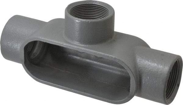 Hubbell Killark - Form 7, T Body, 1-1/2" Trade, IMC, Rigid Iron Conduit Body - Oval, 8-7/16" OAL, 27 cc Capacity, Gray, Hazardous & Wet Locations - Americas Industrial Supply