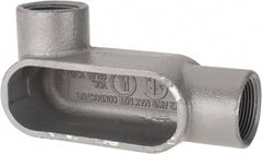 Hubbell Killark - Form 7, LL Body, 1-1/4" Trade, IMC, Rigid Iron Conduit Body - Oval, 6-13/16" OAL, 19-1/2 cc Capacity, Gray, Hazardous & Wet Locations - Americas Industrial Supply