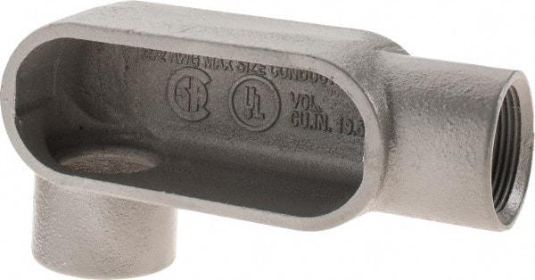 Hubbell Killark - Form 7, LR Body, 1-1/4" Trade, IMC, Rigid Iron Conduit Body - Oval, 6-13/16" OAL, 19-1/2 cc Capacity, Gray, Hazardous & Wet Locations - Americas Industrial Supply