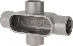 Hubbell Killark - Form 7, X Body, 1-1/4" Trade, IMC, Rigid Iron Conduit Body - Oval, 8 & 9-1/2" OAL, 20 cc Capacity, Gray, Hazardous & Wet Locations - Americas Industrial Supply