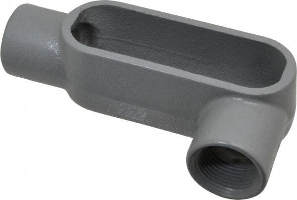 Hubbell Killark - Form 7, LL Body, 1" Trade, IMC, Rigid Iron Conduit Body - Oval, 6-5/16" OAL, 11 cc Capacity, Gray, Hazardous & Wet Locations - Americas Industrial Supply