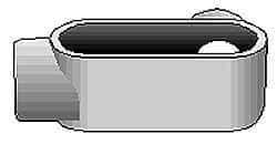 Hubbell Killark - Form Set Screw, LR Body, 1-1/2" Trade, EMT Aluminum Conduit Body - Oval, 6-7/8" OAL, Dry Locations - Americas Industrial Supply