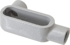 Hubbell Killark - Form 7, LL Body, 1/2" Trade, IMC, Rigid Iron Conduit Body - Oval, 4-11/16" OAL, 4 cc Capacity, Gray, Hazardous & Wet Locations - Americas Industrial Supply