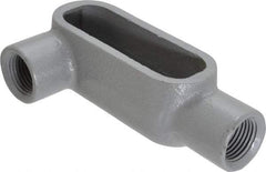 Hubbell Killark - Form 7, LR Body, 1/2" Trade, IMC, Rigid Iron Conduit Body - Oval, 4-11/16" OAL, 4 cc Capacity, Gray, Hazardous & Wet Locations - Americas Industrial Supply