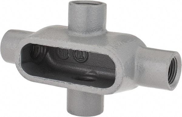 Hubbell Killark - Form 7, X Body, 1/2" Trade, IMC, Rigid Iron Conduit Body - Oval, 5-11/16" OAL, 6.2 cc Capacity, Gray, Hazardous & Wet Locations - Americas Industrial Supply