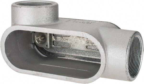 Hubbell Killark - Form 7, L Body, 2" Trade, IMC, Rigid Iron Conduit Body - Oval, 8-1/4" OAL, 48 cc Capacity, Gray, Hazardous & Wet Locations - Americas Industrial Supply