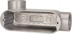 Hubbell Killark - Form 85, LL Body, 1-1/2" Trade, IMC, Rigid Aluminum Conduit Body - Oval, 8-1/8" OAL, 36 cc Capacity, Hazardous & Wet Locations - Americas Industrial Supply