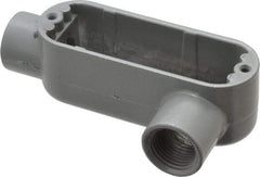 Hubbell Killark - Form 85, LL Body, 1/2" Trade, IMC, Rigid Aluminum Conduit Body - Oval, 4-5/8" OAL, 4 cc Capacity, Hazardous & Wet Locations - Americas Industrial Supply