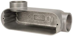 Hubbell Killark - Form 85, LL Body, 2" Trade, IMC, Rigid Aluminum Conduit Body - Oval, 10-9/16" OAL, 70 cc Capacity, Hazardous & Wet Locations - Americas Industrial Supply