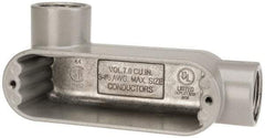 Hubbell Killark - Form 85, LL Body, 3/4" Trade, IMC, Rigid Aluminum Conduit Body - Oval, 5-3/8" OAL, 7 cc Capacity, Hazardous & Wet Locations - Americas Industrial Supply