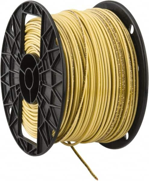 Southwire - THHN/THWN, 14 AWG, 15 Amp, 500' Long, Solid Core, 1 Strand Building Wire - Yellow, Thermoplastic Insulation - Americas Industrial Supply