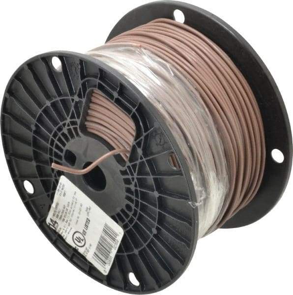 Southwire - THHN/THWN, 14 AWG, 15 Amp, 500' Long, Solid Core, 1 Strand Building Wire - Brown, Thermoplastic Insulation - Americas Industrial Supply