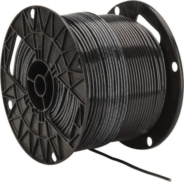 Southwire - THHN/THWN, 12 AWG, 20 Amp, 500' Long, Solid Core, 1 Strand Building Wire - Black, Thermoplastic Insulation - Americas Industrial Supply