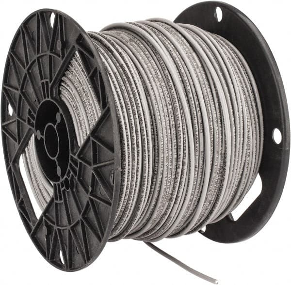 Southwire - THHN/THWN, 12 AWG, 20 Amp, 500' Long, Solid Core, 1 Strand Building Wire - Gray, Thermoplastic Insulation - Americas Industrial Supply