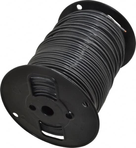 Southwire - THHN/THWN, 10 AWG, 30 Amp, 500' Long, Solid Core, 1 Strand Building Wire - Black, Thermoplastic Insulation - Americas Industrial Supply