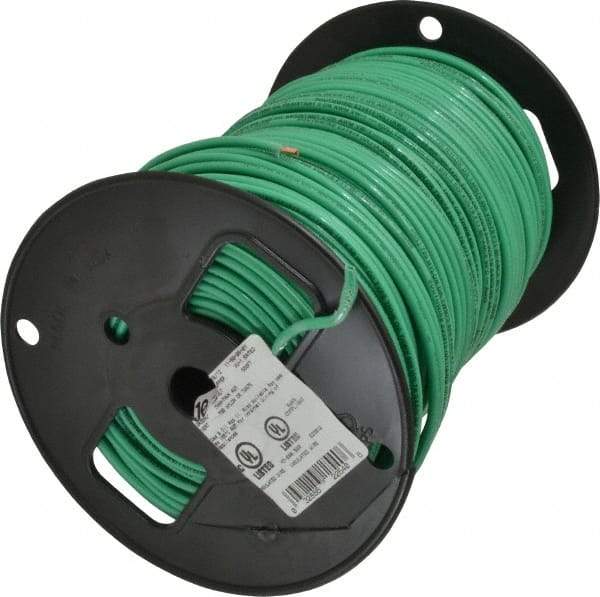 Southwire - THHN/THWN, 10 AWG, 30 Amp, 500' Long, Solid Core, 1 Strand Building Wire - Green, Thermoplastic Insulation - Americas Industrial Supply