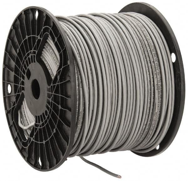 Southwire - THHN/THWN, 12 AWG, 20 Amp, 500' Long, Stranded Core, 19 Strand Building Wire - Gray, Thermoplastic Insulation - Americas Industrial Supply