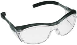 3M - Clear Lenses, Framed Welding Glasses - Anti-Fog, Scratch Resistant, Gray Polycarbonate Frame, Adjustable Temples, Size Universal, Over the Glasses - Americas Industrial Supply