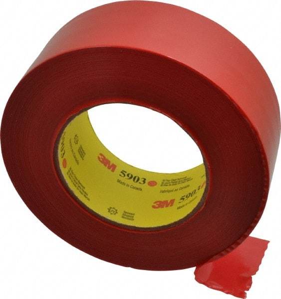 3M - 2" Wide x 60 Yd Long Red Polyethylene Film Masking Tape - Series 5903, 7.5 mil Thick, 21 In/Lb Tensile Strength - Americas Industrial Supply