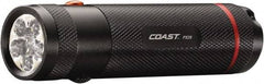 Coast Cutlery - White, Red LED Bulb, 155 Lumens, Industrial/Tactical Flashlight - Black Aluminum Body, 3 AAA Batteries Included - Americas Industrial Supply