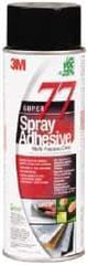 3M - 24 oz Aerosol Clear Spray Adhesive - High Tack, 205°F Heat Resistance, 99 Sq Ft Coverage, Medium Strength Bond, 30 min Max Bonding Time, Flammable, Series 77 - Americas Industrial Supply