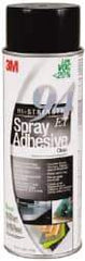 3M - 24 oz Aerosol Clear Spray Adhesive - High Tack, 210°F Heat Resistance, 37 Sq Ft Coverage, High Strength Bond, 60 min Max Bonding Time, Flammable, Series 94 - Americas Industrial Supply