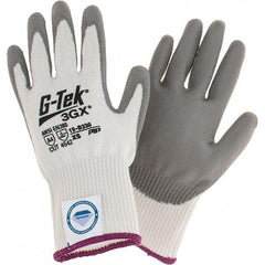 PIP - Size XS, ANSI Cut Lvl A4, Cut Resistant Gloves - Palm & Fingers Coated, White/Gray - Americas Industrial Supply