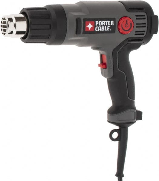 Porter-Cable - 120 to 1,150°F Heat Setting, 19 CFM Air Flow, Heat Gun - 120 Volts, 11.7 Amps, 1,500 Watts, 6' Cord Length - Americas Industrial Supply