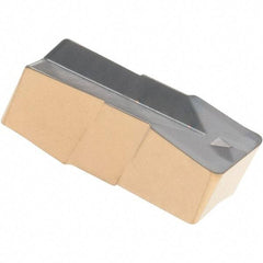Iscar - 500060GIP E Grade IC830, 5mm Cutting Width Carbide Grooving Insert - 3mm Max Depth of Cut, Neutral, 0.6mm Corner Radius, TiAlN Finish - Americas Industrial Supply