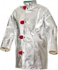 PRO-SAFE - Size L Aluminized Jacket - Silver, Yellow, Black, Aluminized & Kevlar, Snaps Closure, 44 to 46" Chest - Americas Industrial Supply
