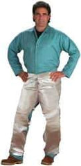 PRO-SAFE - Size Universal Blended Kevlar Flame Resistant/Retardant Chaps - No Pockets, Silver - Americas Industrial Supply