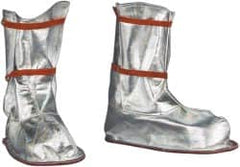 PRO-SAFE - Men's 9-12 Aluminized Overboots - 12" High, Plain Toe, Nonslip Sole, Aluminized Carbon Kevlar Upper, Silver - Americas Industrial Supply