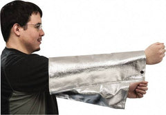 PRO-SAFE - Size Universal, Silver/Yellow/Black Aluminzed Kevlar Aluminized Sleeve - 18" Long Sleeve - Americas Industrial Supply