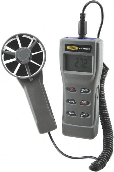 General - 0 to 3,000 Ft./Min Air Airflow Meter - 94°F Max - Americas Industrial Supply