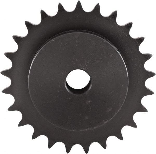 U.S. Tsubaki - 25 Teeth, 3/8" Chain Pitch, Chain Size 35, Plain Bore Sprocket - 1/2" Bore Diam, 3" Pitch Diam, 3.19" Outside Diam - Americas Industrial Supply
