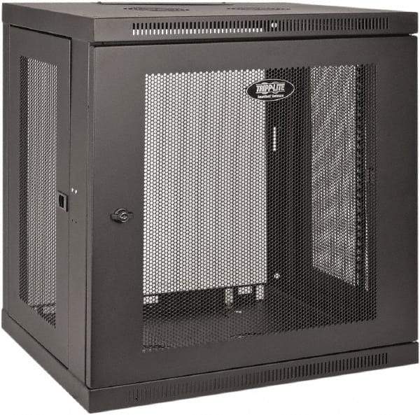 Tripp-Lite - 23-1/2" Overall Width x 12" Rack Height x 17-1/2" Overall Depth Data Cable Enclosure - 200 Lb Capacity, Black - Americas Industrial Supply