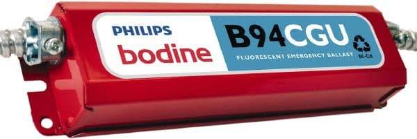 PHILIPS bodine - 1 Lamp, 120-277 Volt, 4 Pin Twin, Quad, Triple Twin Tube Compact Fluorescent Emergency Ballast - 0 to 39, 40 to 79 Watt, 300 to 750 Lumens, 90 min Run Time, 2 Inch Long x 9-1/2 Inch Wide x 2-1/2 Inch High - Americas Industrial Supply