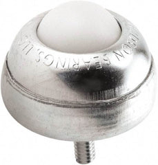 Hudson Bearing - 1 Inch Diameter, Round, Nylon Ball Transfer - 1-3/4 Inch Overall Diameter, 1-3/8 Inch Mount Height, 75 Lb. Capacity - Americas Industrial Supply