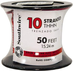 Southwire - THHN/THWN, 10 AWG, 30 Amp, 100' Long, Stranded Core, 19 Strand Building Wire - Red, Thermoplastic Insulation - Americas Industrial Supply