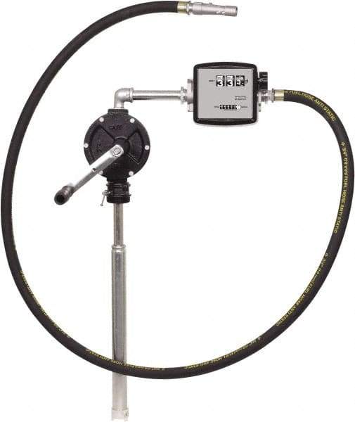 PRO-LUBE - 10 GPM, 3/4" Hose Diam, Kerosene, Diesel & Fuel Oil Pump - Cast-iron Pump, 3/4" Inlet, 3/4" Outlet, 3 Volts, 8' Hose Length - Americas Industrial Supply