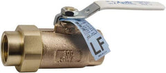 Conbraco - 1-1/4" Pipe, Standard Port, Bronze Single Union Ends Ball Valve - Bi-Directional, Female Union x FNPT Ends, Lever Handle, 600 WOG, 150 WSP - Americas Industrial Supply