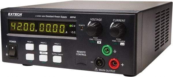 Extech - 160 Watt, 10 Amp, 120 VAC Input, 42 VDC Output, Benchtop Power Supply - 1 Output, LED Display - Americas Industrial Supply