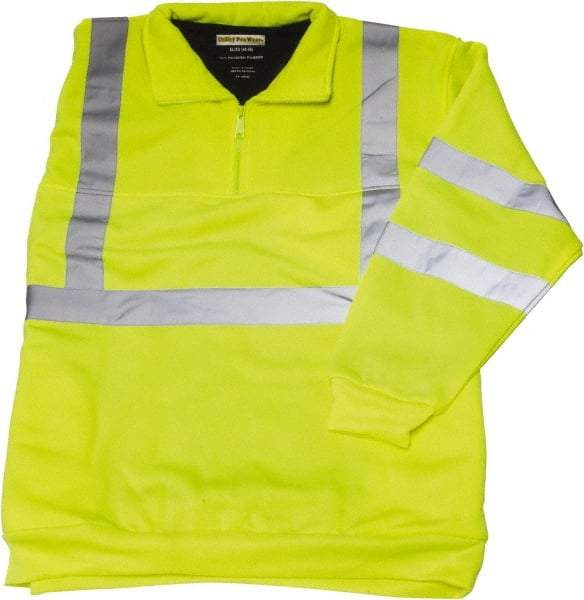Utility Pro Wear - Size M High Visibility Sweatshirt - Yellow, Polyester & Teflon, Zipper Closure, 38 to 40" Chest - Americas Industrial Supply