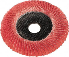 Metabo - P60 Grit, 5" Disc Diam, 7/8" Center Hole, Type 29 Ceramic Flap Disc - 12,200 Max RPM, Fiberglass Backing, Arbor Attaching System, Coated - Americas Industrial Supply