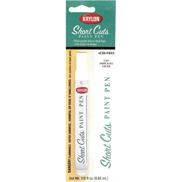 Krylon - 0.33 oz White Gloss Finish Paint Pen - Pen, Direct to Metal, 500 gL VOC Compliance - Americas Industrial Supply