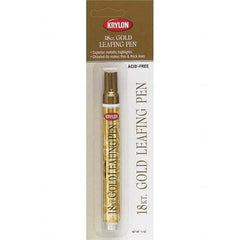 Krylon - 0.33 oz Gold Metallic Finish Paint Pen - Leafing, Direct to Metal, 875 gL VOC Compliance - Americas Industrial Supply