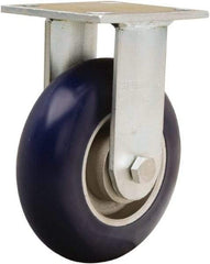 Hamilton - 6" Diam x 2" Wide x 7-1/2" OAH Top Plate Mount Rigid Caster - Polyurethane on Aluminum, 600 Lb Capacity, Precision Ball Bearing, 4 x 4-1/2" Plate - Americas Industrial Supply