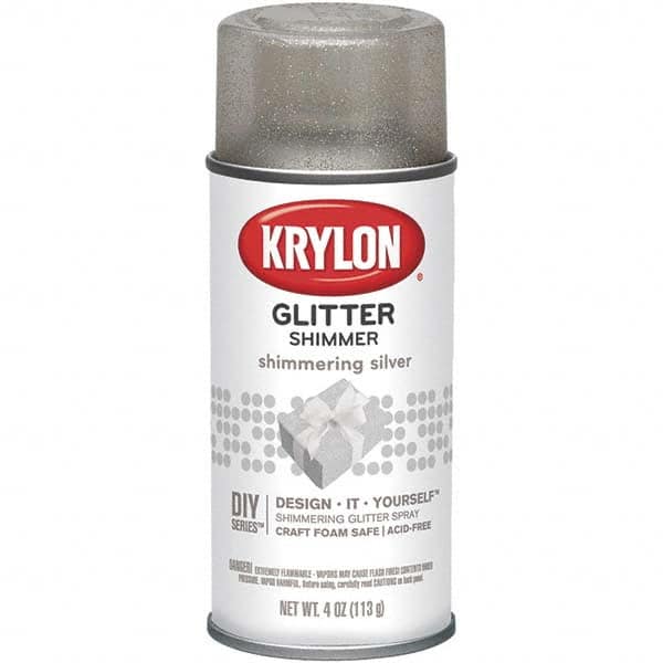 Krylon - Shimmering Silver, Glitter, Craft Paint Spray Paint - 4 oz Container - Americas Industrial Supply