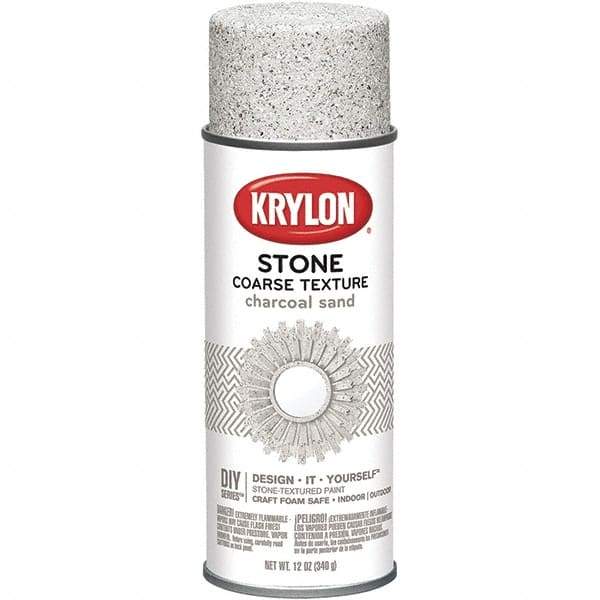 Krylon - Charcoal Sand, Textured, Craft Paint Spray Paint - 12 oz Container - Americas Industrial Supply