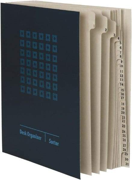 SMEAD - 8-1/2 x 11", Letter Size, Navy Blue, Indexed Sorters - Americas Industrial Supply